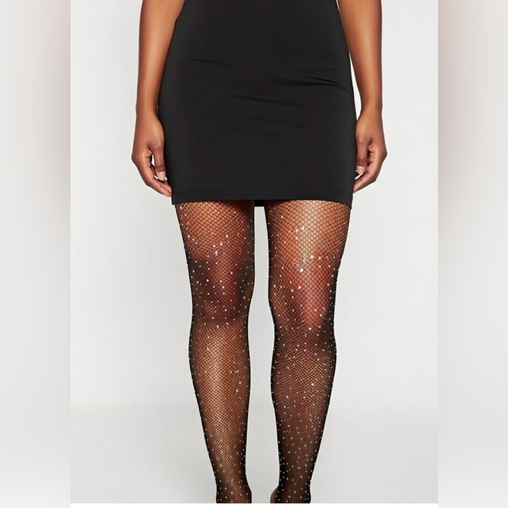 NWOT Vebzin Rhinestone Fishnet Stockings Sz 3XL Plus
